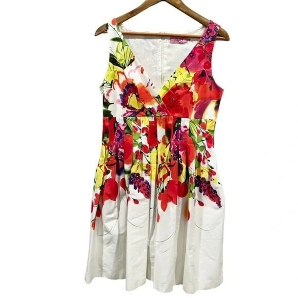 Eliza‎ J Watercolor Floral Sleeveless Dress